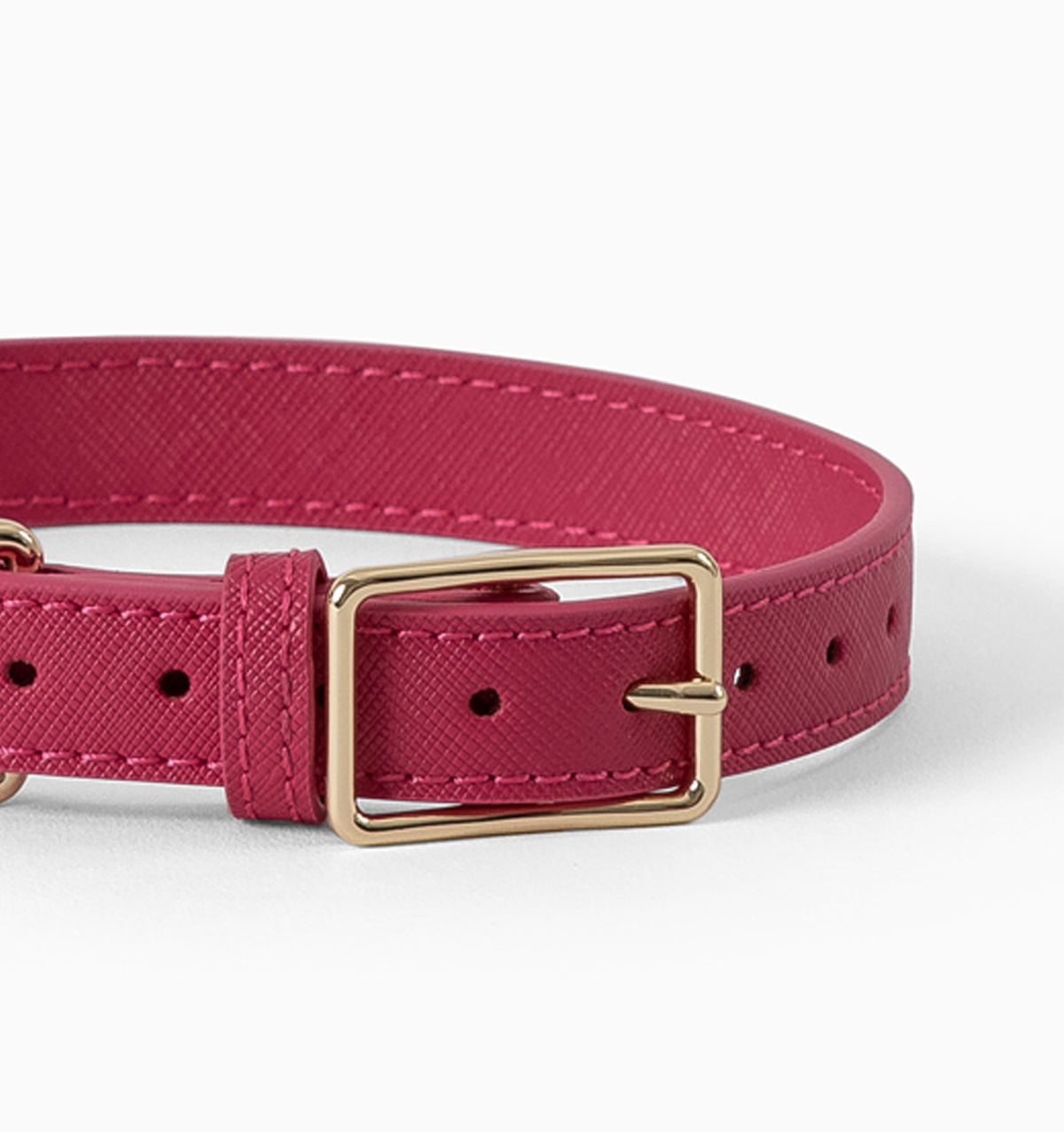 Hot Pink Leather Dog Collar