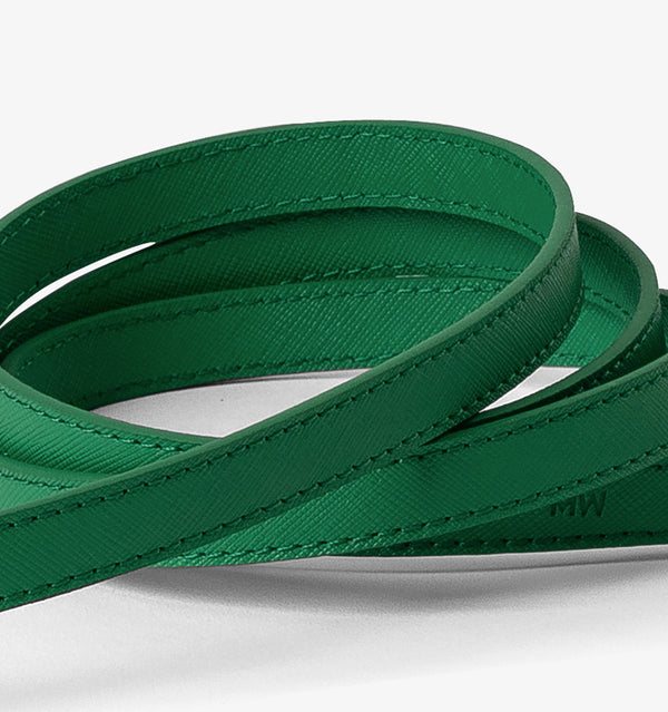 Bright Green Leather Skinny Dog Lead