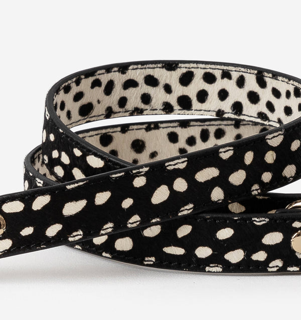 Polka Dot Leather Standard Dog Lead