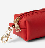 Red Leather Poop Bag Holder