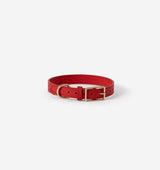 Red Leather Dog Collar